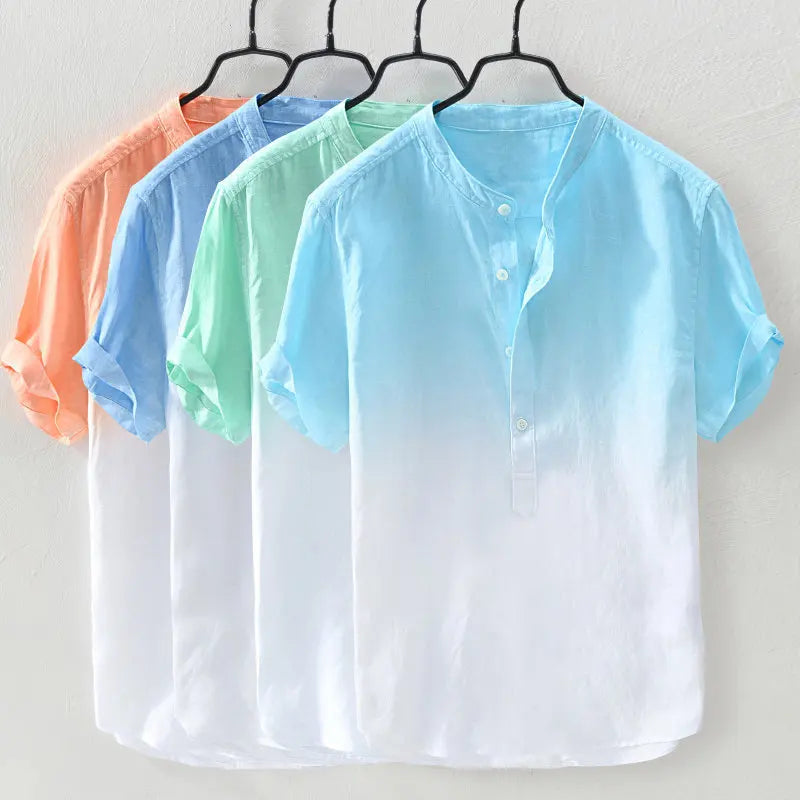 RNSHANGER New Men's Casual Blouse Breathable Shirt Loose Short Sleeve Shirts Summer Casual Handsome Men's Shirts