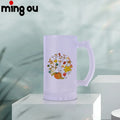 20%off Modern Sublimation Glass Beer Mugs 16oz Handle Frosted Mug for Business Gifts