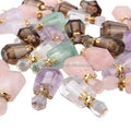 Wholesale Natural Rose Quartz Crystal Pendant Mini Portable & Refillable Glass Perfume Bottles for Necklace & Figurine Jewelry