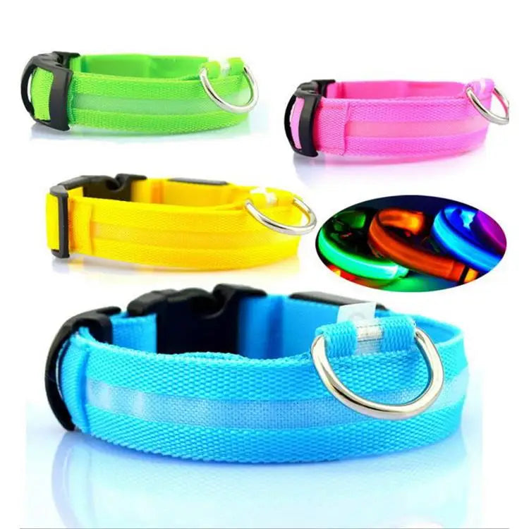USB Rechargeable Luxury LED Dog Collar Waterproof Tactical Training Tool for Cats Small Size Polyester & Nylon Animal Pattern