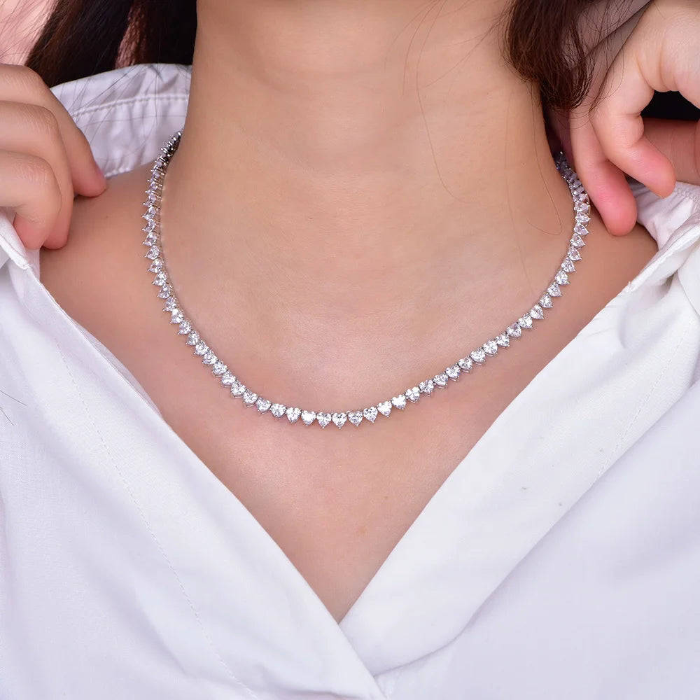 Kirin Silver Jewelry Factory 5a Cz Tennis Chain 925 Sterling Silver 3mm 4mm Necklace 16 Inch Tennis Chain Necklace