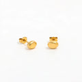 Fenny 18K Gold-plated Wholesale Classic Dainty Chunky Flat Bead Romantic Rose Flower Stud Stainless Steel Earring