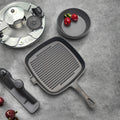 Cast Iron Square Steak Frying Pan Non-Stick Cast Iron Home Kitchen Cookware for All Stoves