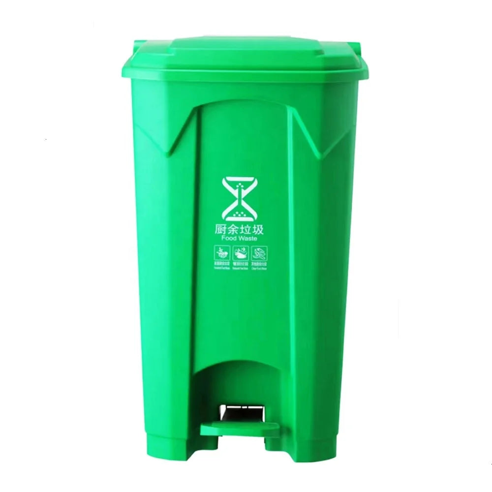 O-Cleaning Commercial 100L Plastic Step-on Pedal Trash Can Garbage Container Rubbish Bin With Lid for School/Hotel/Restaurant