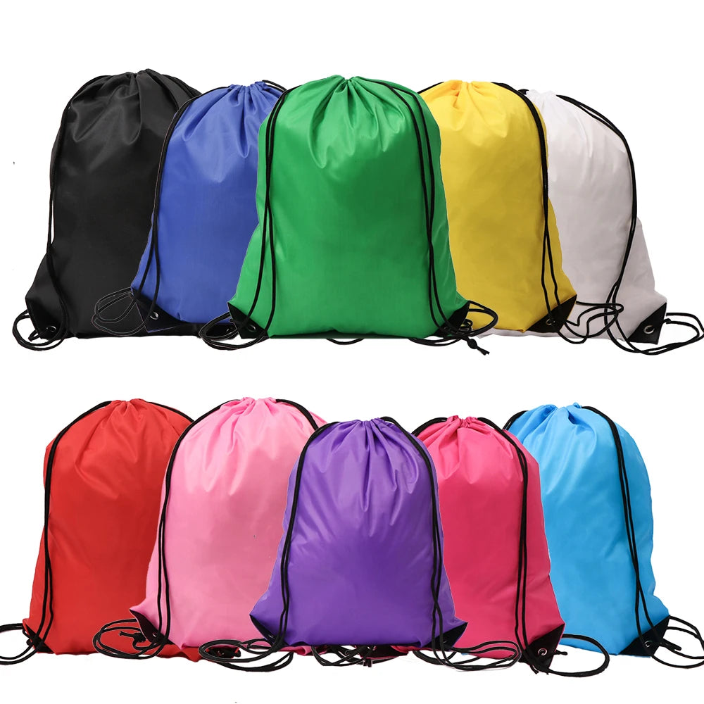 AI-MICH Custom Logo Drawstring Bag Printed Gift Polyester Double String Handbag Drawstring Bag