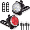 Super Bright USB Rechargeable Front Bicycle Light RTS Accessories Set-Waterproof 4 Modes Red Tail LED Light Power Supply Battery