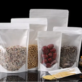 Translucent Kraft Paper Self-Standing Ziplock Bag Tea Food Packaging Bag  Moisture-proof White Kraft Paper Bag