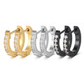 Ins Trendy Fashion 18K Gold Plated Zircon Micro Insert Pave Luxury Stainless Steel Vintage Creative Cute Huggie Women's Gift