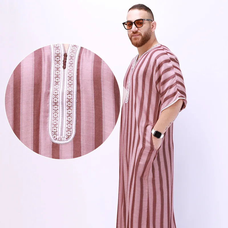 Somali Dubai Abaya Arab Islamic Men Trobes  Thobe Caftan Islamic Clothing Muslim Dress Men Plus Size Men's Clothing