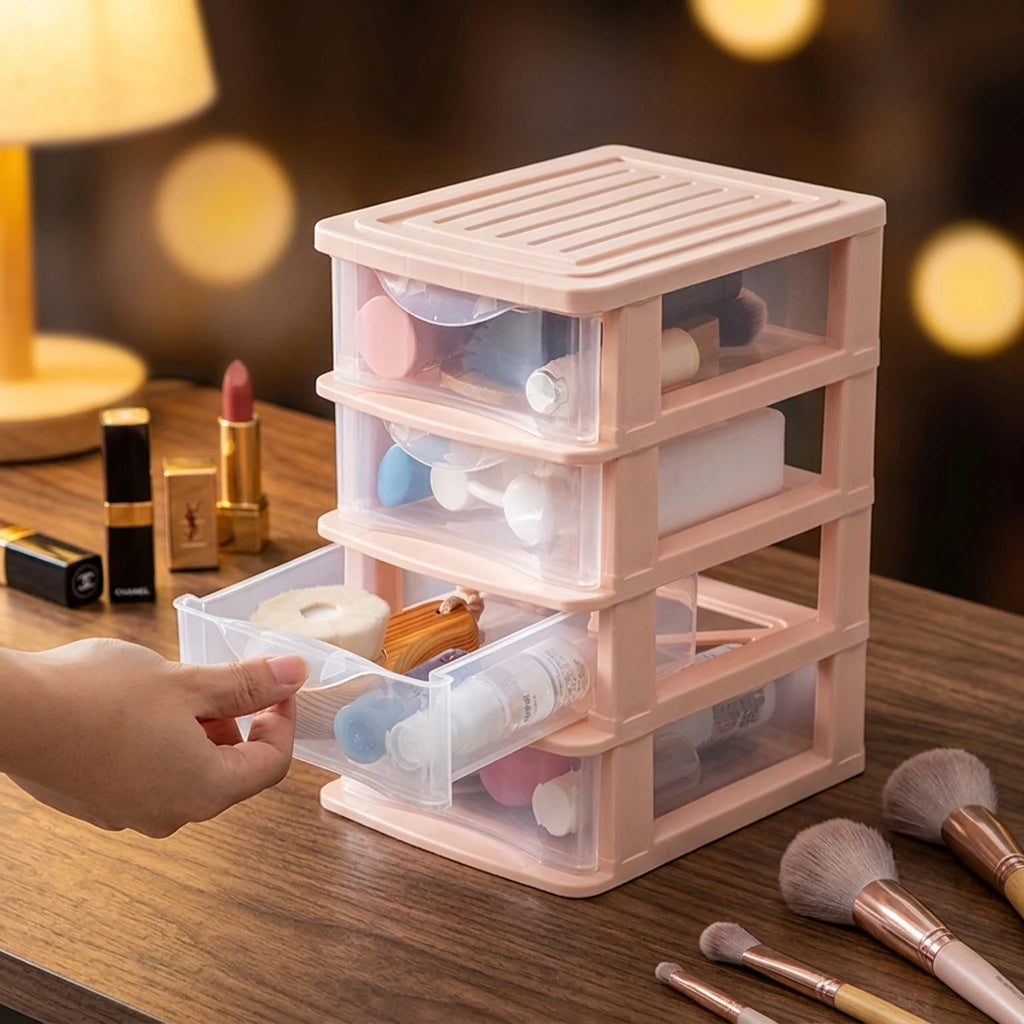 Multiple Layers Rectangle Plastic PP Material Eco-Friendly Multifunction Desktop Drawer Storage Box Office Organizer