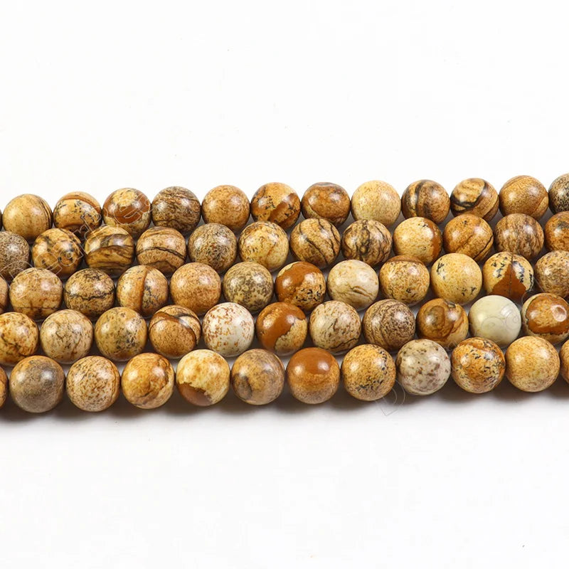 Wholesale Natural Picture Jasper Gemstone Beads Landscape Jasper Beads for Jewelry Making 4mm 6mm 8mm 10mm 12mm