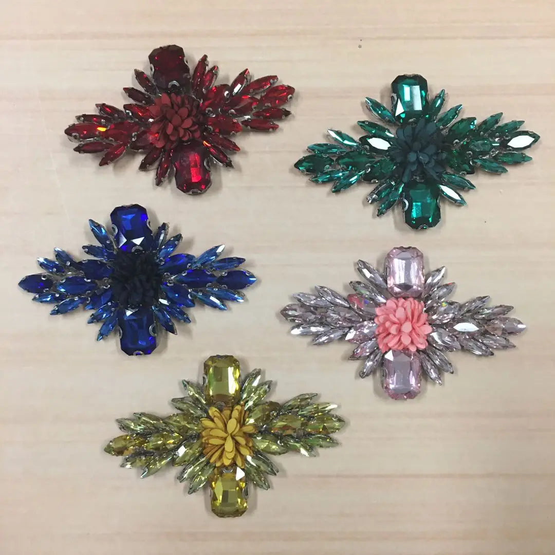 Crystal Beaded Diamond Rhinestone Patches Back Glue Iron on Beading Fabric Applique MegaBDM