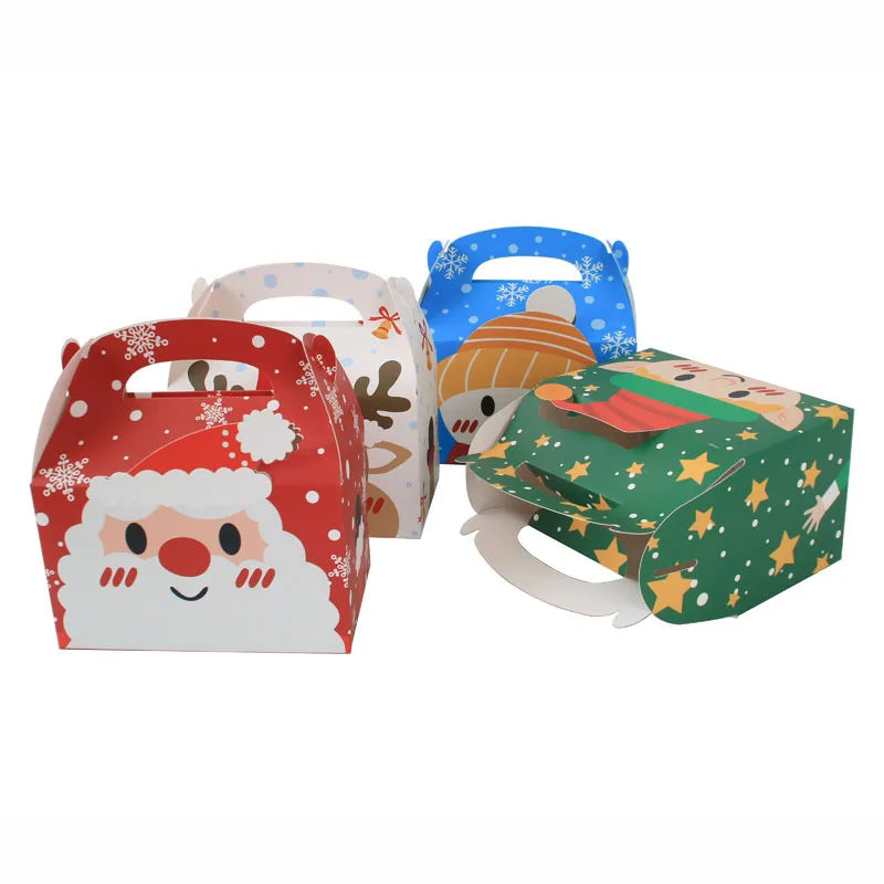 Hot Selling Christmas Chocolate Cookie Muffin Box Baking Cupcake With Handle