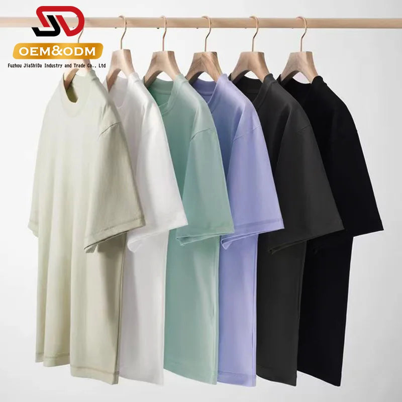 JSD 2025 OEM Wholesale Puff Print Plain Cotton Graphic logo Tshirts Pour Hommes Custom T Shirt Oversized Men's T-shirts for Men