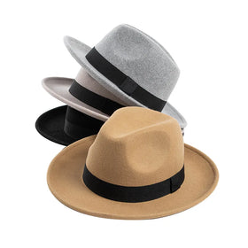 Wholesale Vintage Unisex 100% Australian Wool Character Party Casual Dress Hat with Brim Classic Felt Fedora