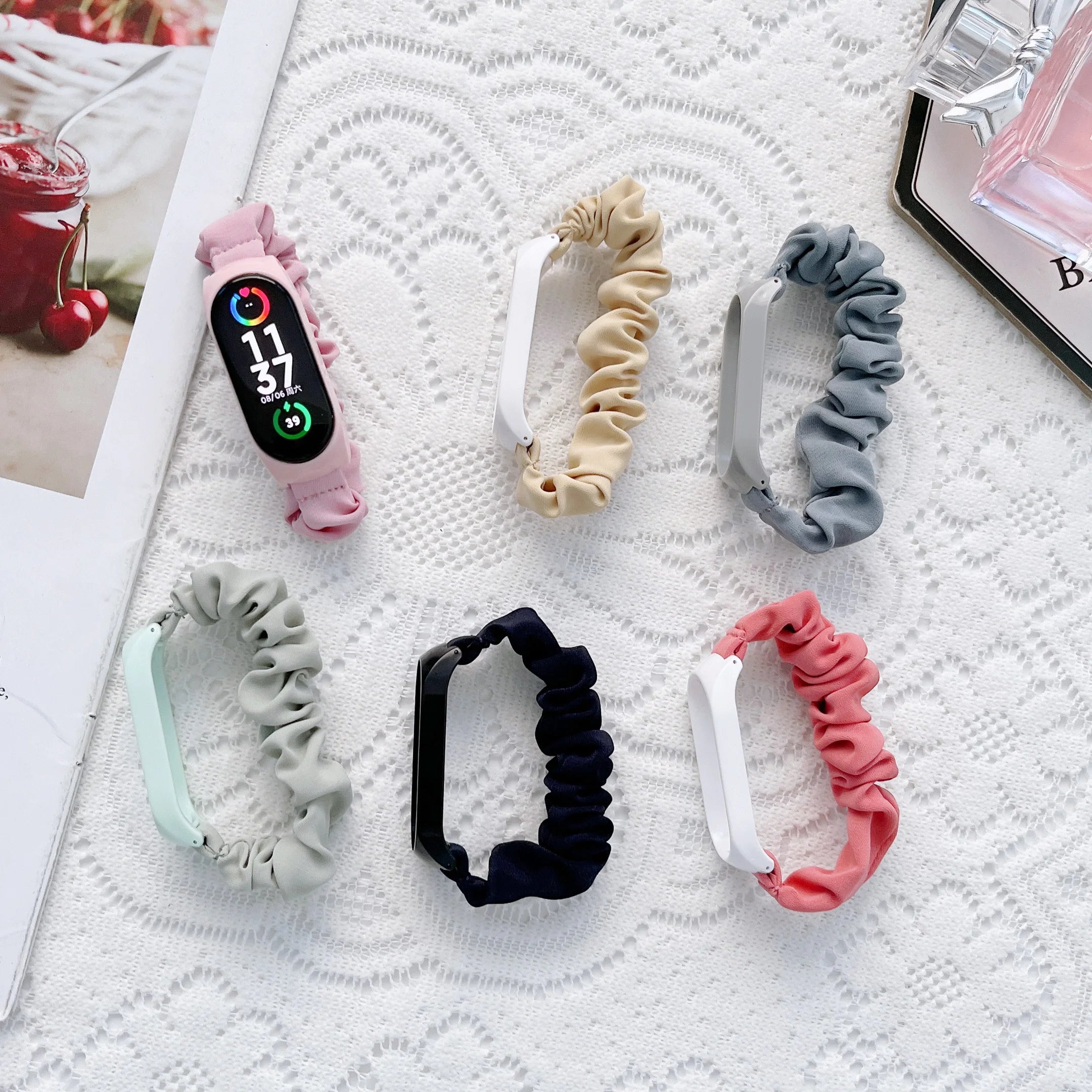 Factory Wholesale Watch Band for Mi Band 7 Elastic Cloth Flower Watch Strap Correa Pulsera Bandwrist