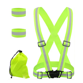 Adjustable Elastic Safety Vest Outdoor Reflective Arm Band High Visibility Ultra-light Comfortable Suitable for Running Jo