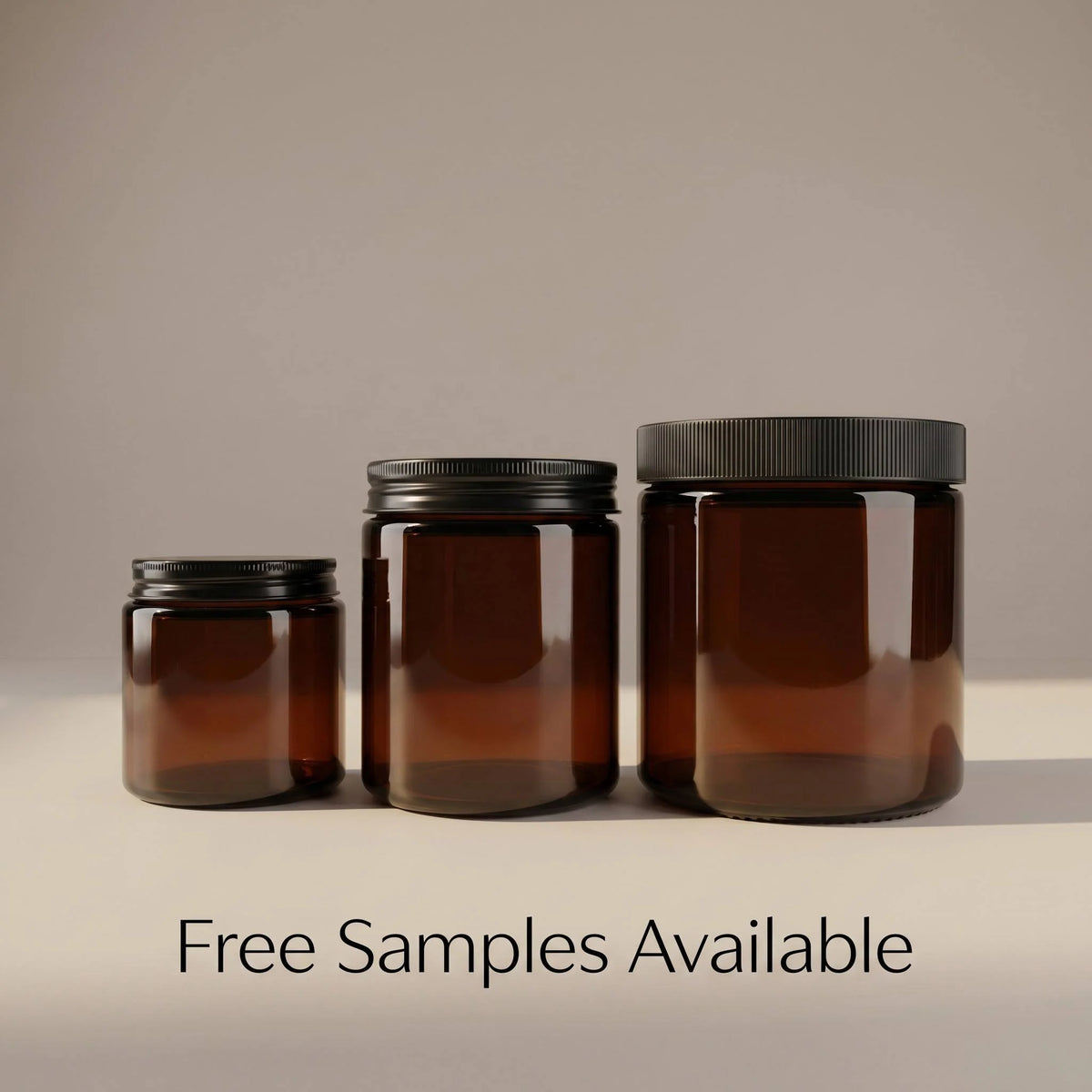 MOQ 3000 Round Container Factory Wide Mouth Candle Making Vessels Cosmetic Straight Sided Thick Brown Glass Cylinder Cream Jar