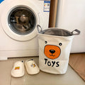 Custom Logo Cozy Cylinder Dirty Clothes Storage Organizer Upright Foldable Basket with Handle Fabric Material for Laundry Basket