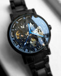 Winner Transparent Steampunk Montre Homme Black Retro Casual Mens Watches Top Brand Luxury Full Steel Mechanical Watch