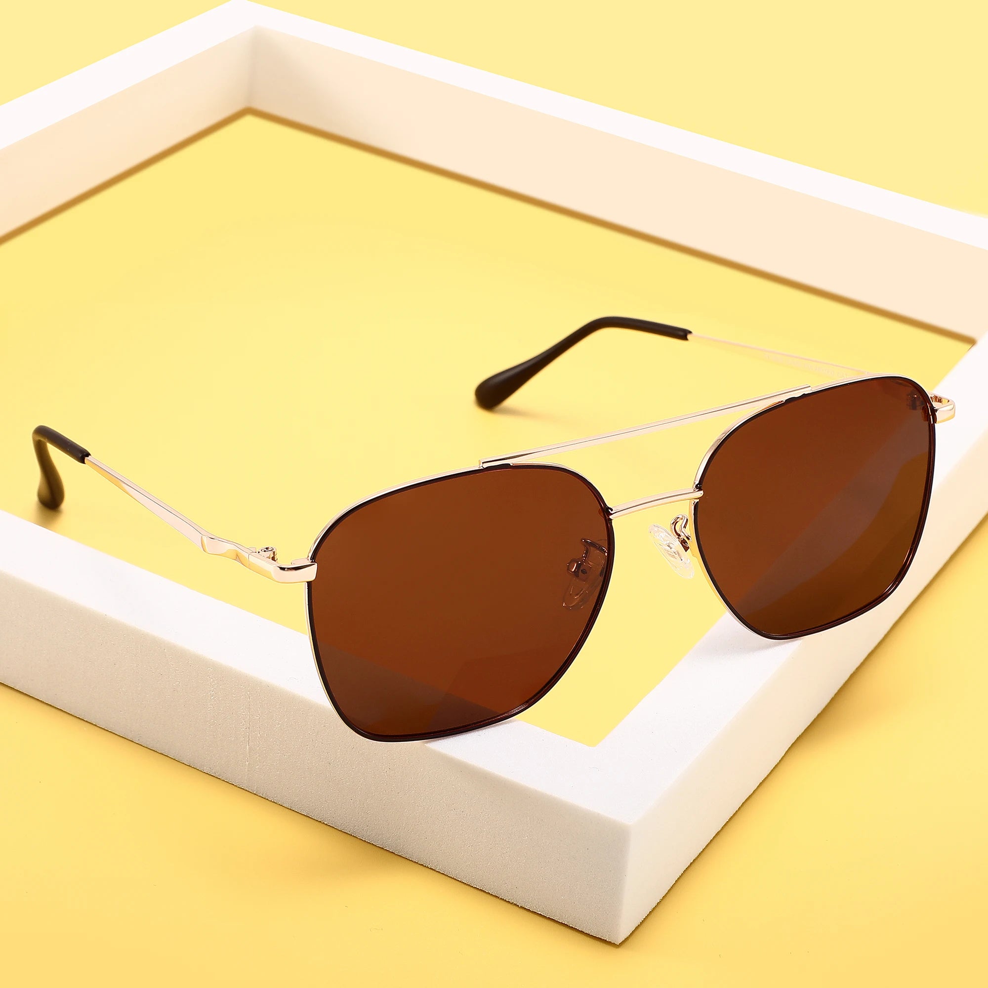 CONCHEN China Wenzhou Factory Fashion Vintage Sun Glasses Men Oversized Square Custom Logo Engrave Metal Polarized Sunglasses