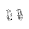 New Arrival 925 Sterling Silver Earrings 18k Gold Plated U Shaped Irregularity Wave Simple Huggie Earrings for Women