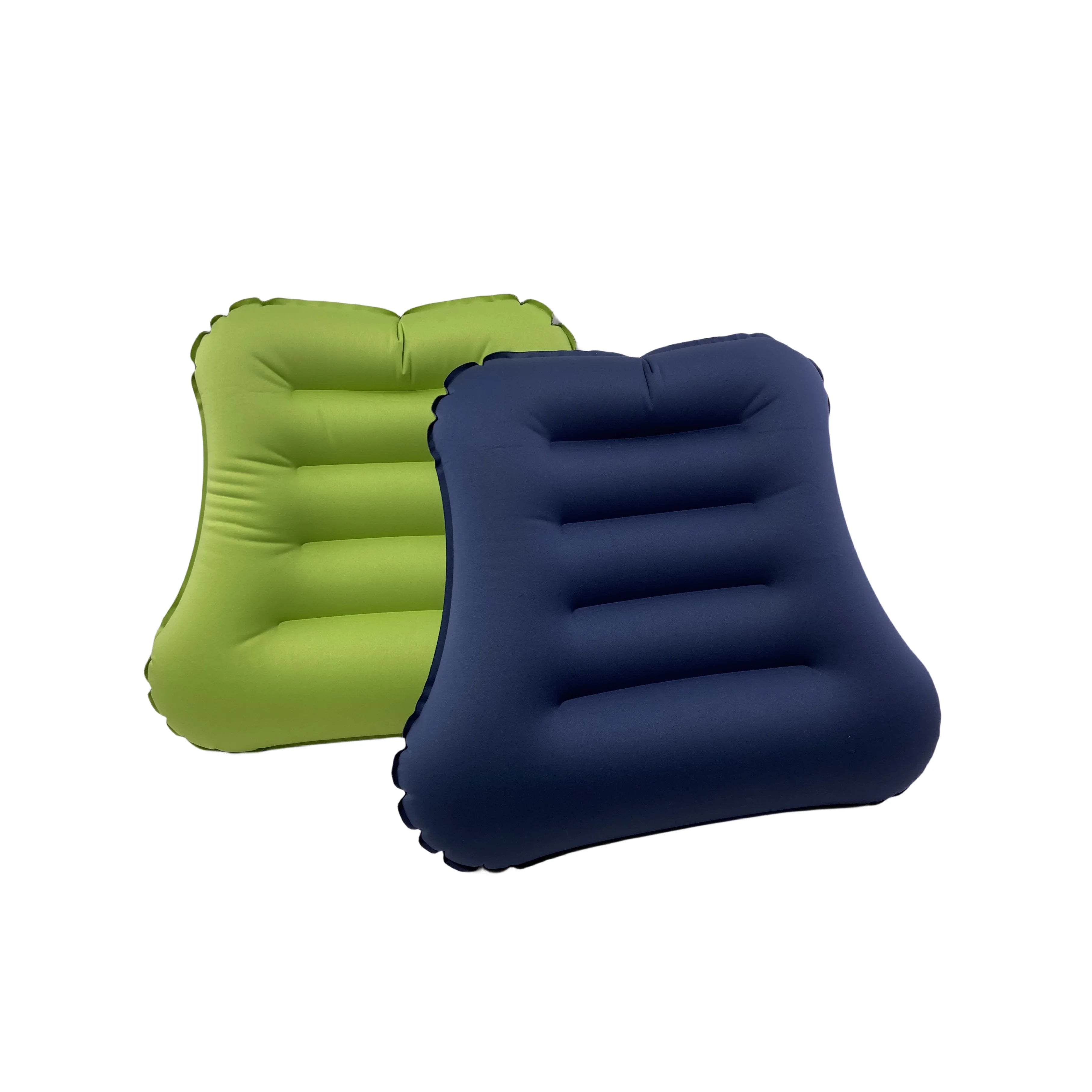 Custom Logo Portable Inflatable Office Cushion Knitted Technics Lumbar Nap Backrest Travel Waterproof Foldable Pillow