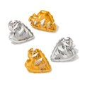 wholesale stainless steel gold plated 14k 25mm heart zircon beads stud earring women China manufacturer factory supplier