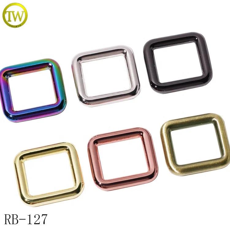 Hot Selling Bags Fitting Multiple logo Blanks square Rings Adjustable Webbing Strap Loops Buckle for Pet Collar