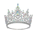 ROMANTIC Elegant Bridal Party Crystal Round Crown Headdress Queen Baroque Pageant Big Tiaras