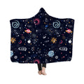 Crystal Velvet Plush Cloak Hooded Blanket With Hood Customized Print on Demand Drop Shipping Warm Wearable Throw Blankets