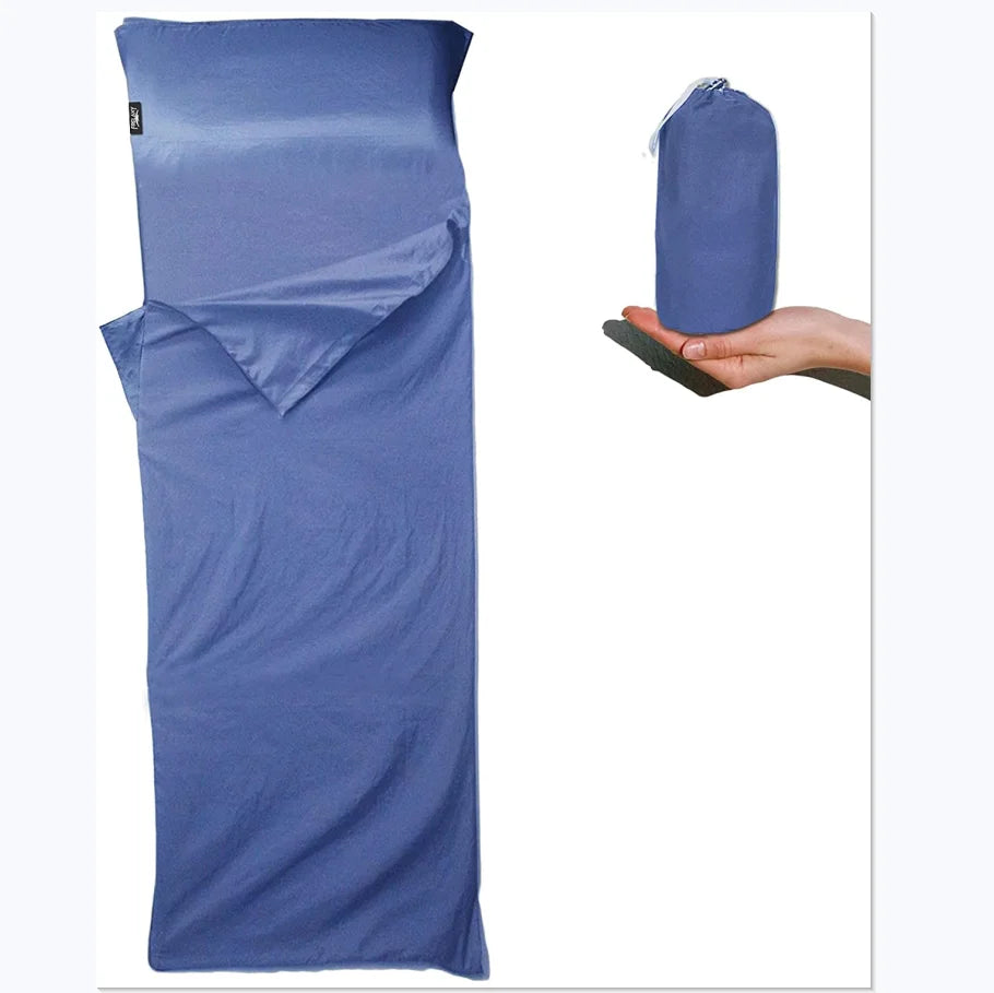Woqi Wholesale Lightweight Warm Outdoor Travel Fleece Silk Lining Cotton Sleeping Bag Liner