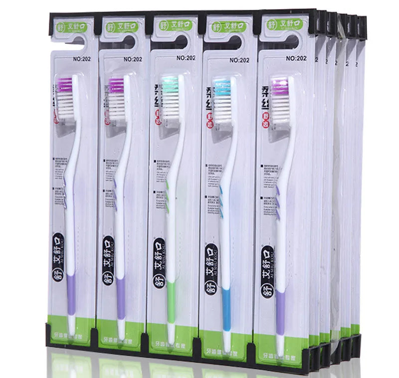 30pcs Soft Bristle Toothbrush with Plastic Handle for Daily & Travel Use Gentle Teeth Cleaning Custom Logo Available