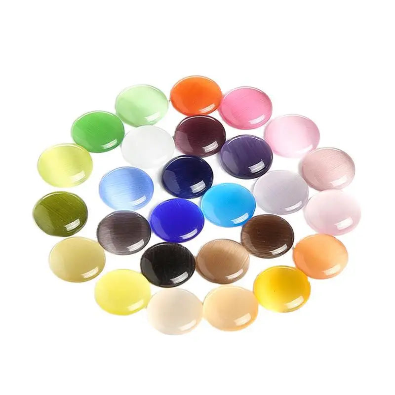 Wholesale DIY Flat Round Cats Eye Cabochons for Jewelry Making Different Sizes/colors for Choice 1785972