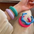 Fashion Irregular Chunky Bracelets Bohemian Geometric Acrylic Open Bangles for Women Girls