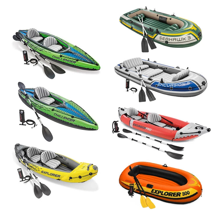One Person Inflatable Rubber Boat 1 2 Person Assault Boat Kayak Portable Folding Inflatable Boat Fishing Outdoor Rowing