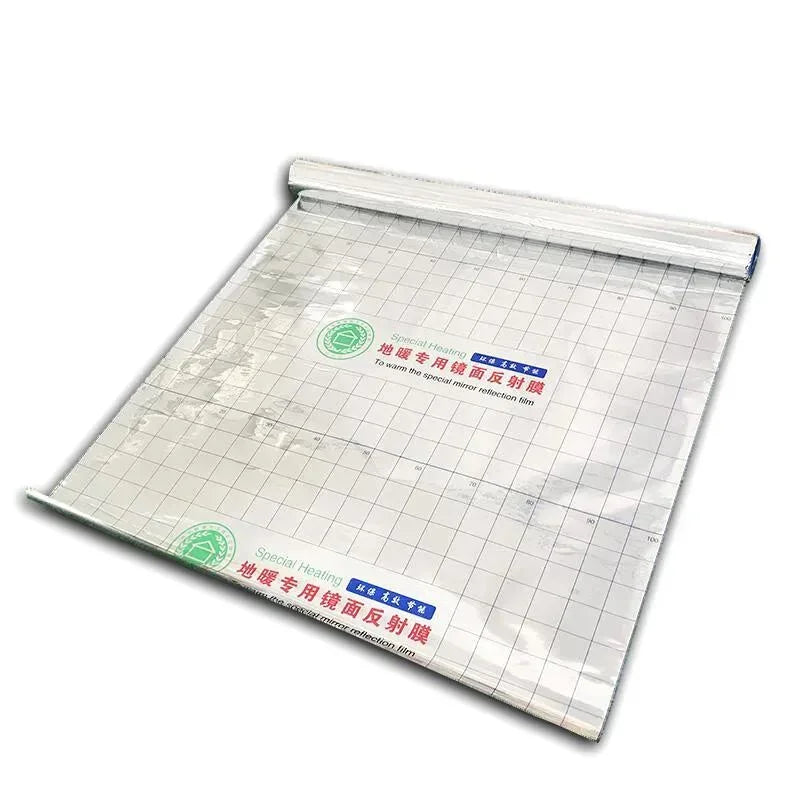 100cm Width 0.06mm 95% Reflection Mirror Reflective Film Electric Underfloor Heating System Aluminum Foil Insulation