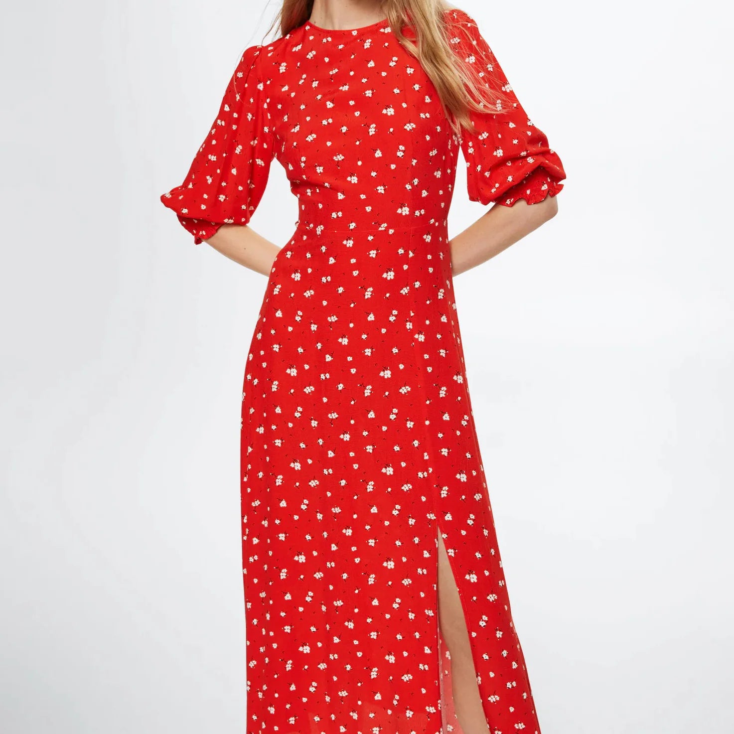 Flower Print Dress Summer Midi Dresses 2022 Women Elegant Casual Vestidos