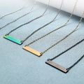Valentines Day Personalised Custom Jewelry Blank Engraved Name Pendant Gold Plated Bar Necklace