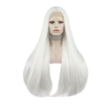 Celebrity Wig  30inch New Designed WHITE Natural Color Daily Life Wearing Futura Henlon Matte Fiber Synthetic Lace Front Wigs