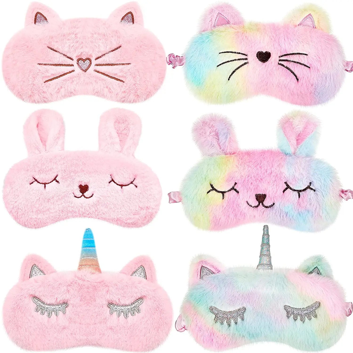 Cute Bunny Unicorn Plush Sleep Eye Mask Soft Bath Brushes Sponges & Scrubbers for Kids Girls Adults