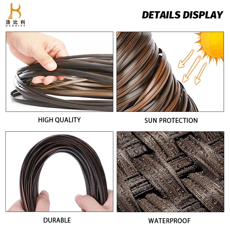Hot Sale Listras De Rattan Garden Outdoor Furniture Material Flat Wicker Artificial Webbing Pe Rattan Strips
