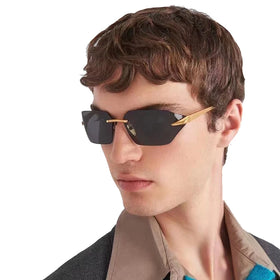 STORY STY9668 Unisex Designer Fashion Metal Brown Sun Glasses Frameless Tea Lens Luxury Eyewear Square Rimless Sunglasses