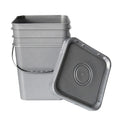 Grey 5 Gallon Plastic square Bucket With Lid