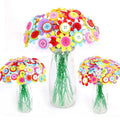 Kids DIY Flower Craft Kit-Create Your Own Bouquet with Button and Felt Flowers Vase Art for Decorative Use