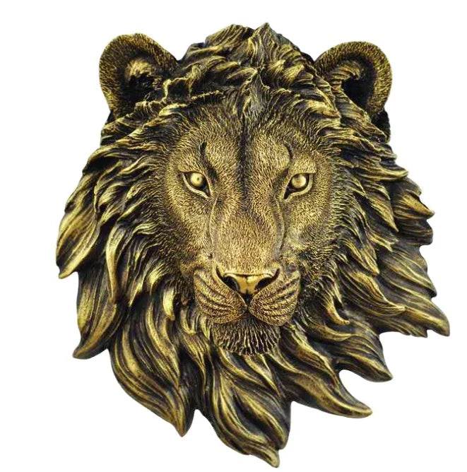 2023 Customized Polyresin Lion Head Wall Black Wall PlaqueResin Bear Head Wall Tiger Hanging Decor
