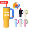 New Arrival Outdoor Sports Metal 304 Leak Proof 40oz Drinkware Tumbler Stainless Steel Cup Mug with Handle Straw Cap Bulk