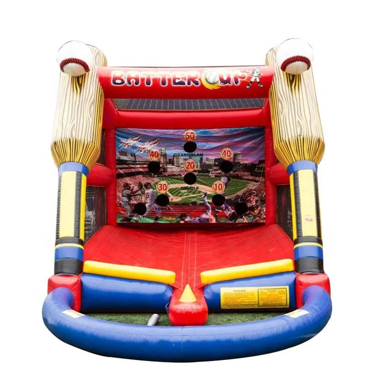 Outdoor Public Playground Custom Carnival Inflatable Batter up Teeball Game Inflatable Baseball Batting Practice Game Sport Game