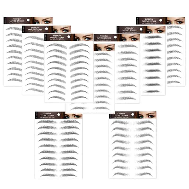4D Hair Like Waterproof Eyebrow Tattoos Stickers Temporary Transfer Brows Eyebrow Sticker Brow Decal for Women Simple Style