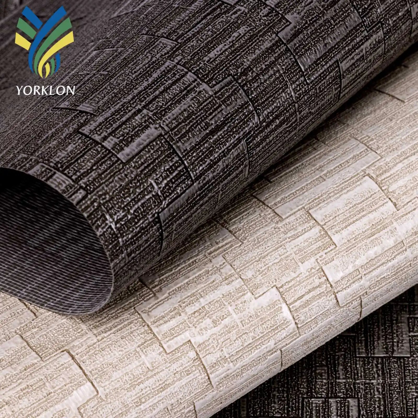 MWV12 1.37M Dark Grey Vintage Brick Effect Wallpaper Embossed 3D Fire Resistant Modern Waterproof for Hotel Home Wall Decor